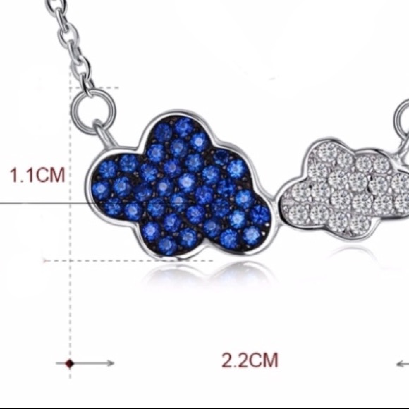 🆕PP 925 Made in Italy AAA Cz Clouds Clavicle 16" - Picture 6 of 6